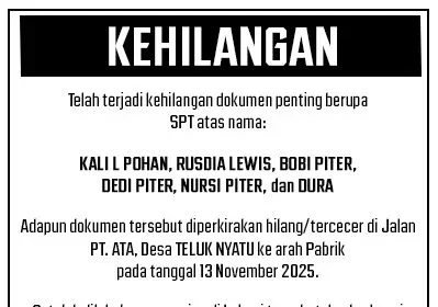 Surat Kehilangan